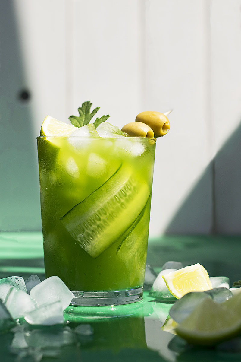 Cucumber, lime & tsipouro cocktail